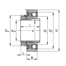 {(dio)S 2207-K-2RS-TVH-C3 + H307, (j) DIN 630  DIN 5415 ˜ʵҪߴ, F׺;oɂ(c)ܷ